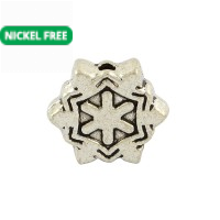 Snowflake Spacer Beads  - Antique Silver Tone